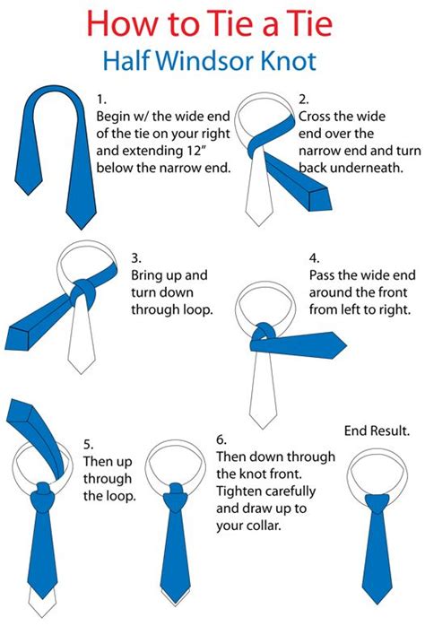 Even though the half windsor knot is quite versatile, it looks best on spread collars, with ties that have light to medium weight fabric. Half Windsor Knot... This will be super useful haha | Windsor knot, Tie a necktie, Tie knot styles