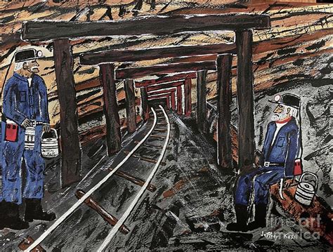 Inside The Mine Old Time Coal Miners Painting By Jeffrey Koss
