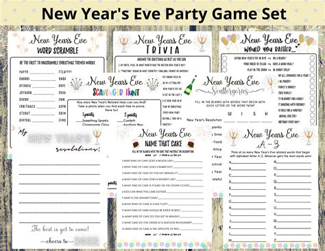 8 new years eve game set new years eve printable games new etsy
