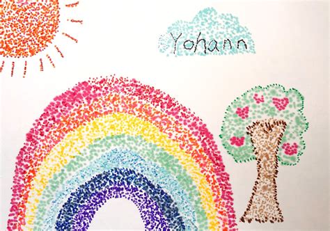 Pointillism Rainbow Kindergarten Art Lesson Plan