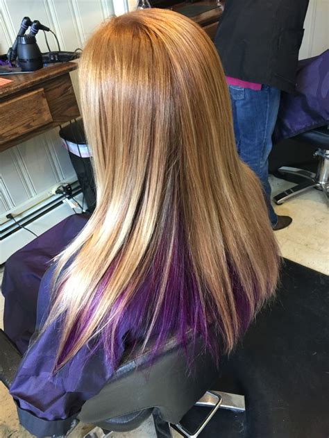Blonde Hair With Purple Color Underneath Hair