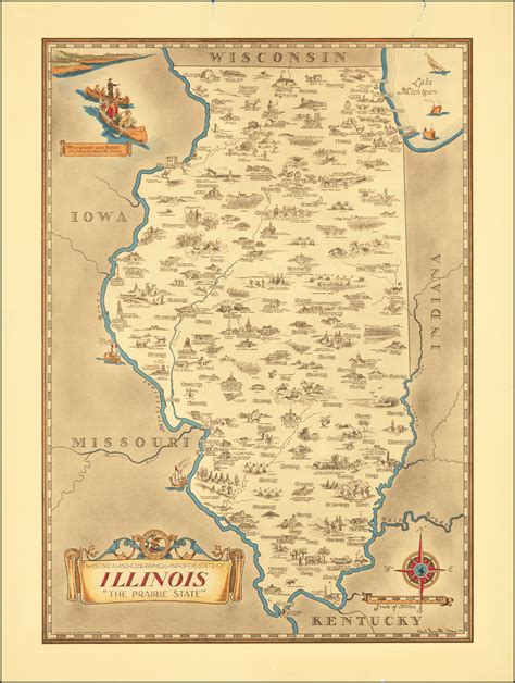 An Historical And Geographical Map Of The State Of Illinois The
