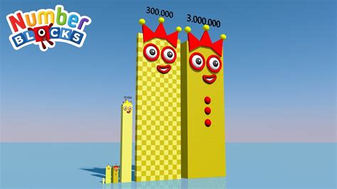 Numberblocks Comparison 3 30 300 3000 30000 To 3000000 Standing Tall