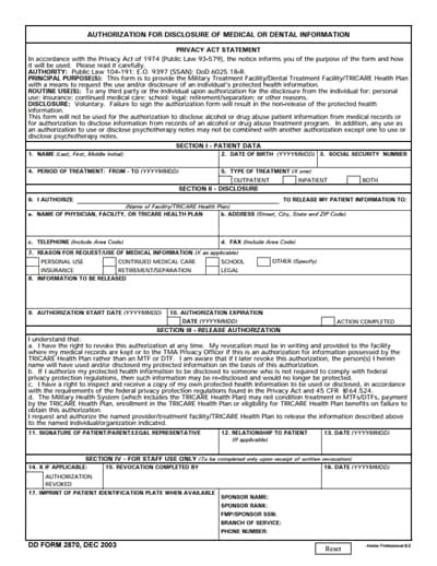 Dd Form 2870 Free Download Edit Fill Create And Print