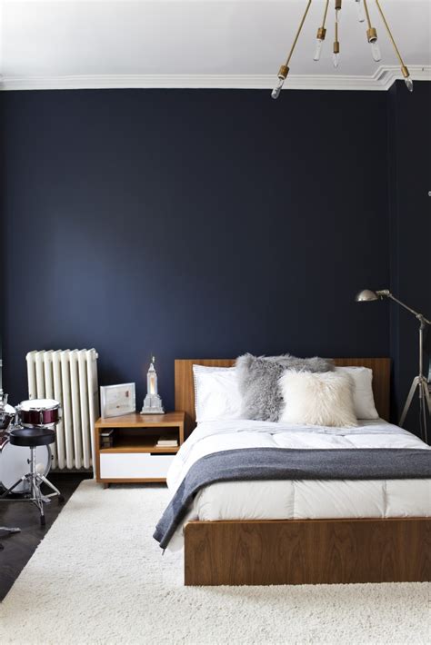 Collage of soose's current blue bedroom walls, new oak flooring and mahogany furniture. Essential Colour: Navy Blue. Decorating Tips and Tricks