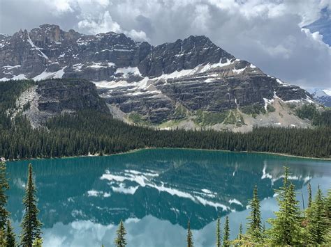 View Of Lake Ohara From The Lake Oesa Trail In Yoho National Park Bc