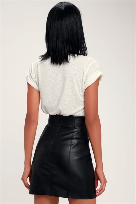 Bb Dakota Girl Crush Vegan Leather Mini Skirt Black Skirt Lulus