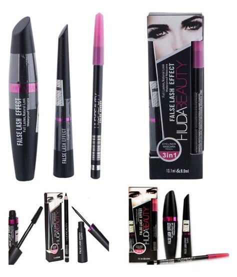 Huda Beauty Imported Mascara Eyebrow Pencil And Liquid Eyeliner Set 3