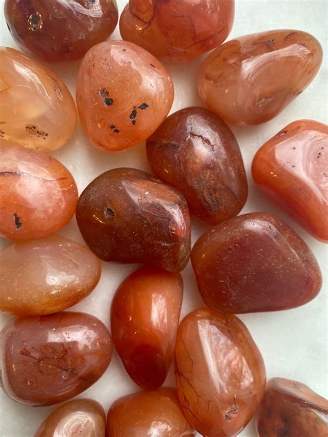 Carnelian A Quality Large Tumbled Crystal Etsy