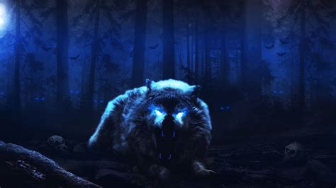 Forest At Night Wolf 1280x720 Wallpaper