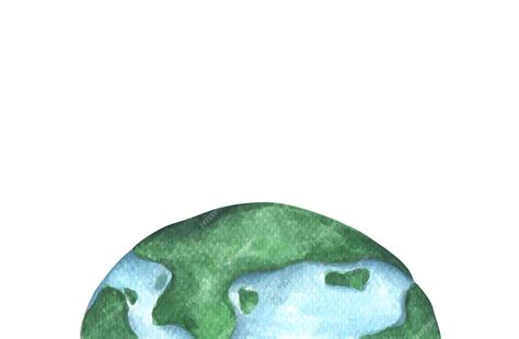 La Mitad Del Planeta Tierra Ilustración De Acuarela Vector Premium