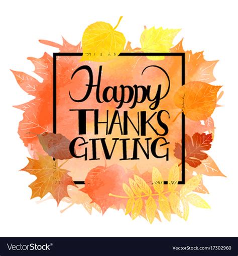 Thanksgiving Watercolor Background Royalty Free Vector Image