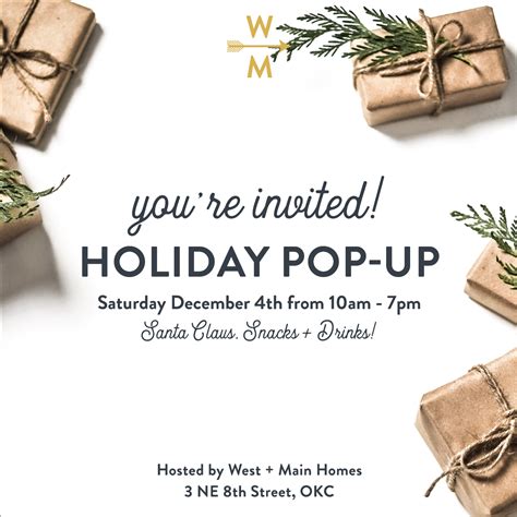 Youre Invited Holiday Pop Up Shop — West Main