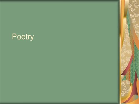 Ppt Poetry Powerpoint Presentation Free Download Id8828393