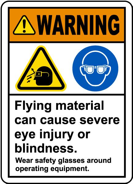 wear safety glasses around equipment label save 10 instantly