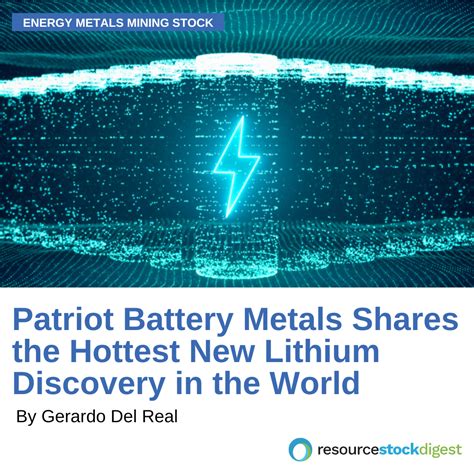 Patriot Battery Metals Shares The Hottest New Lithium Discovery In The