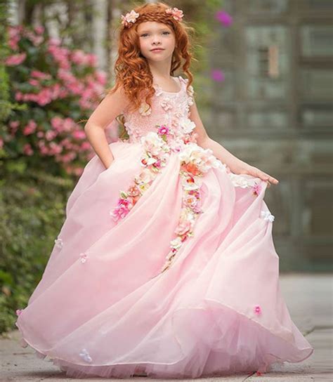 Dk Bridal 2017 New Fashion Sweety Pink Flower Girl Dresses