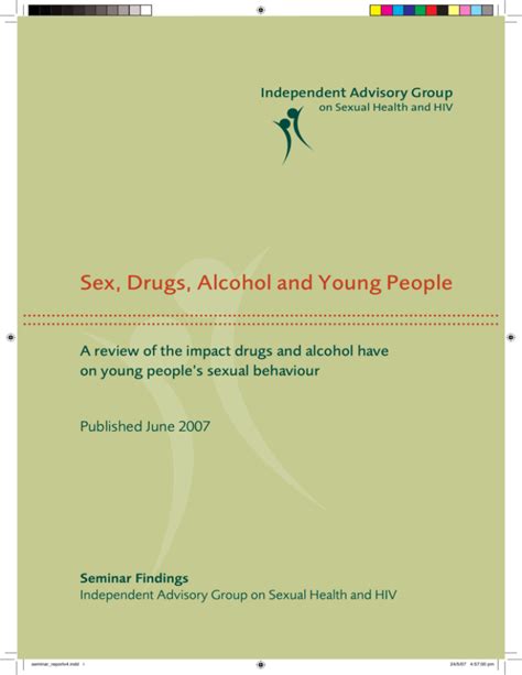 Sex Drugs Alcohol And Young People