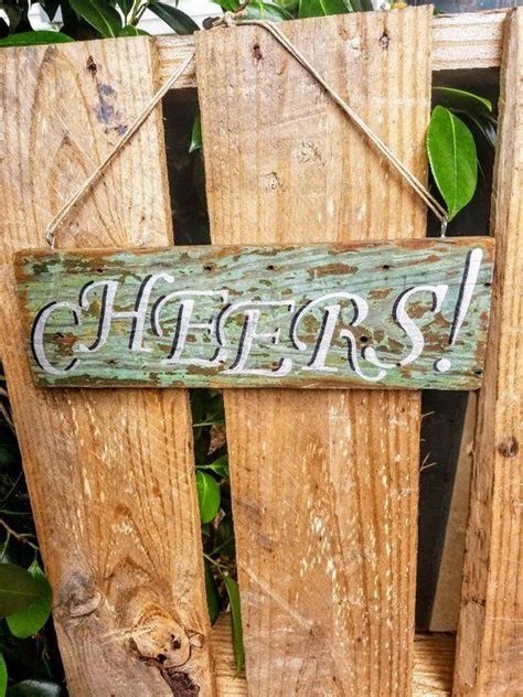 Rustic Wood Cheers Sign Wood Wall Hanging Cheers Wall Decor Etsy