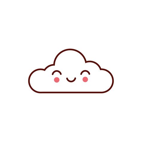 Cute Cloud Kawaii Comic Character Icon 2571077 Vector Art At Vecteezy