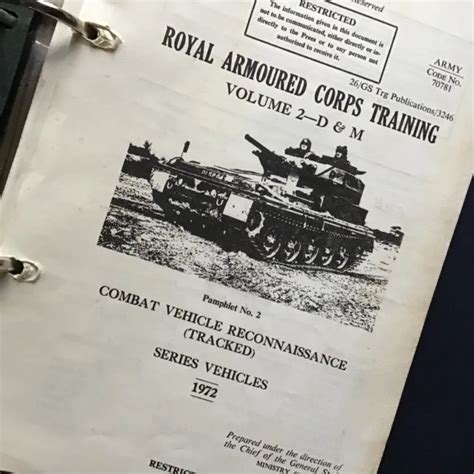 Original British Royal Armoured Corps Training Pamphlet Cvrt Series