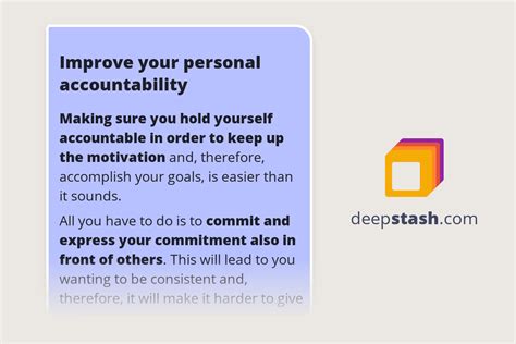 Improve Your Personal Accountability Deepstash