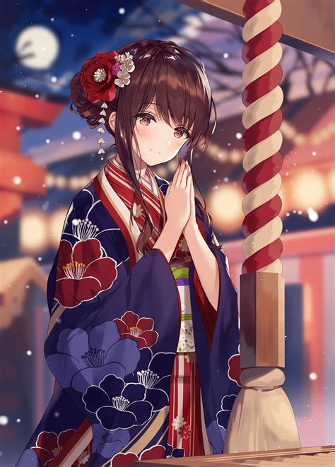 Einzigartig Anime Girl Kimono Cute Seleran