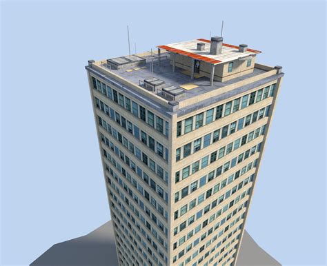 3d Model Low Poly Skyscraper Vr Ar Low Poly Cgtrader