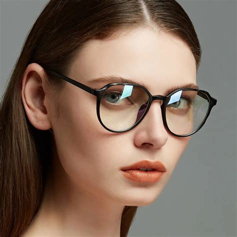 Canchange New Arrival Round Cat Eye Flat Glasses Frame For Women Retro