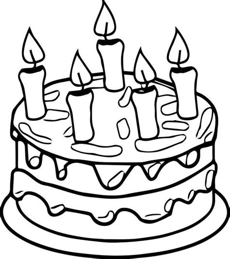 Birthday Cake Candle Coloring Page | Birthday coloring pages, Happy