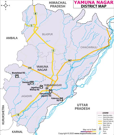 Yamunanagar District Map