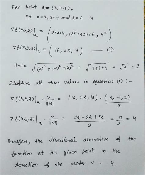 [solved] find the directional derivative of the function at the given point course hero