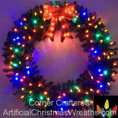 4 Foot 48 Inch Multi Color Led Christmas Wreath With Pre Lit Red