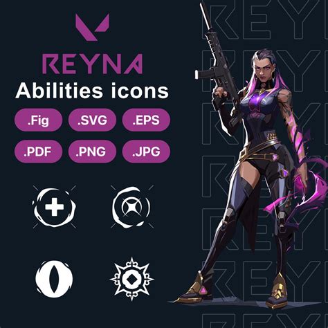 Valorant Reyna Agent Abilities Icons Svg Png Eps Pdf Figma Etsy