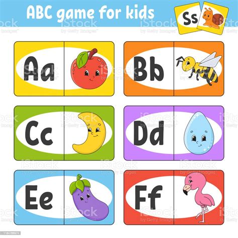 Stel Abcflash Kaarten In Alfabet Voor Kinderen Leer Brieven Onderwijs