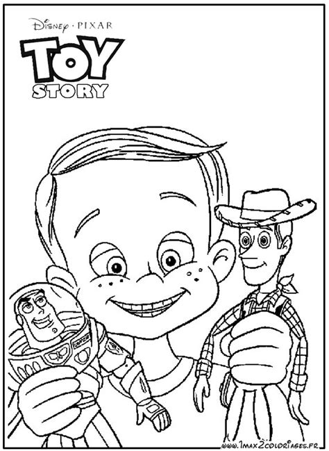 Coloriages Toy Story Sid Tient Woody Et Buzz