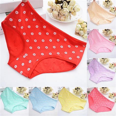 Women S Girls Cute Daisy Flower Briefs Mid Rise Panties Underwear