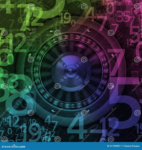 Roulette Wheel Spinning in Casino with Random Numbers Stock