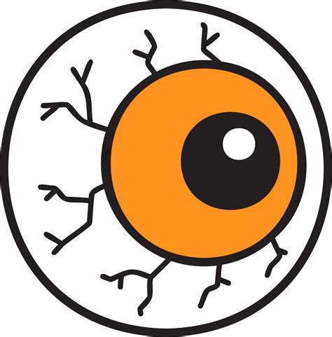 Hand Drawn Halloween Eyeball Illustration On Transparent Background