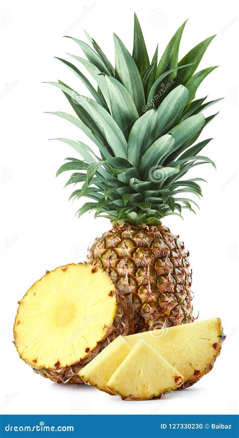Fresh Whole And Sliced Pineapple Stock Photo Image Of Composition