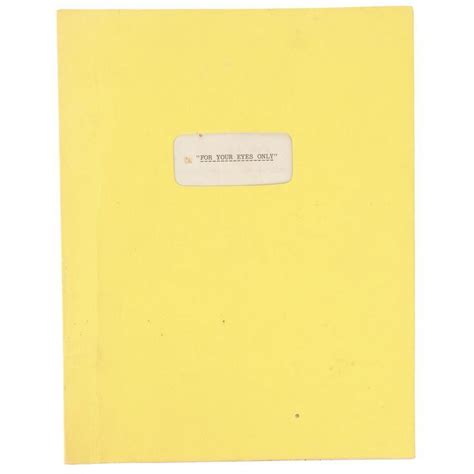 Lot 410 James Bond For Your Eyes Only 1981 Production Used Script