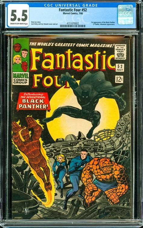 Fantastic Four 52 1966 Cgc Graded 55 1st Appearance Of Black