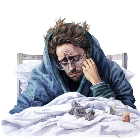 Man Sick With Flu Sick Man Flu Png Transparent Image And Clipart For