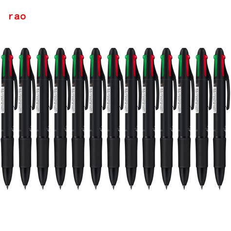 12pcs Multi Function Pen Ballpoint Pen 07 Mm Nib Red Blue Green Black