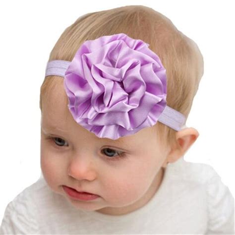 Mhssun 1pcs Satin Flower Baby Kid Hairband European Fashion Elastic