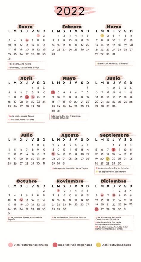 Calendario Laboral Gijon 2022 Globalendar