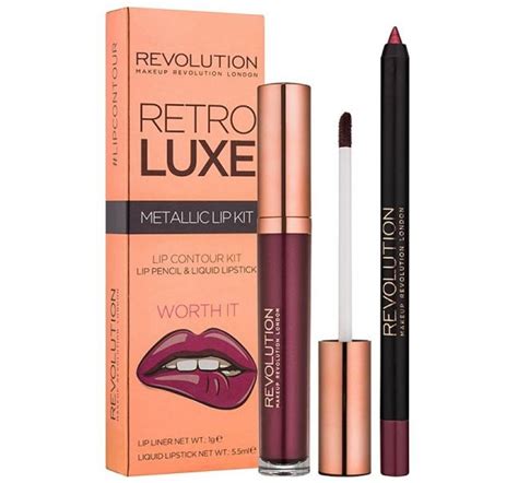Makeup Revolution Retro Luxe Metallic Lip Kit Worth It 55ml Beautyaz