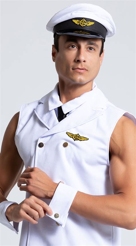 men s sexy sleeveless pilot costume airplane pilot costume airline pilot uniform