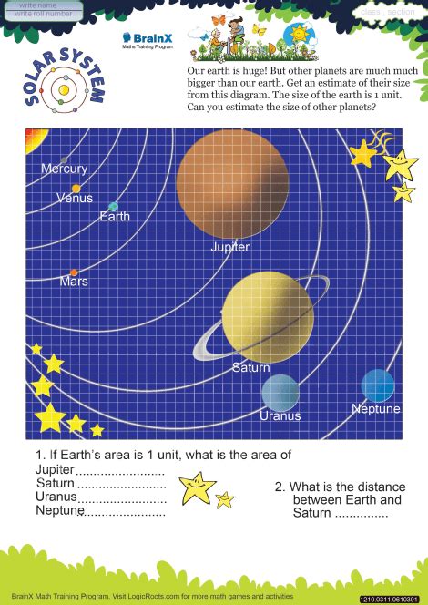 solar system math worksheet  grade   printable worksheets