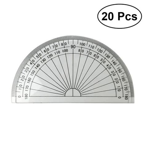 20pcs 4 Inch 10cm Plastic 180 Degrees Protractor For Angle Measurement